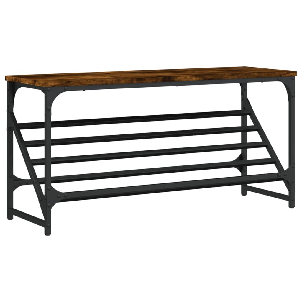 vidaXL Botník kouřový dub 90 x 30 x 45 cm kompozitní dřevo