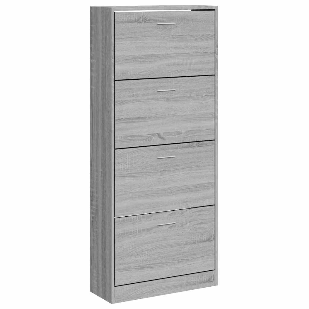 vidaXL Botník šedý sonoma 63x24x147 cm kompozitní dřevo