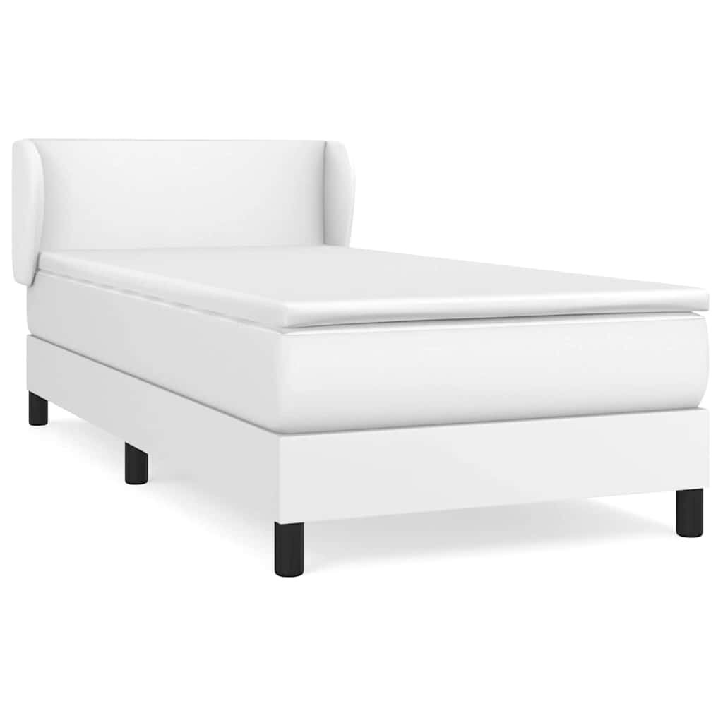 vidaXL Box spring postel s matrací bílá 80 x 200 cm umělá kůže