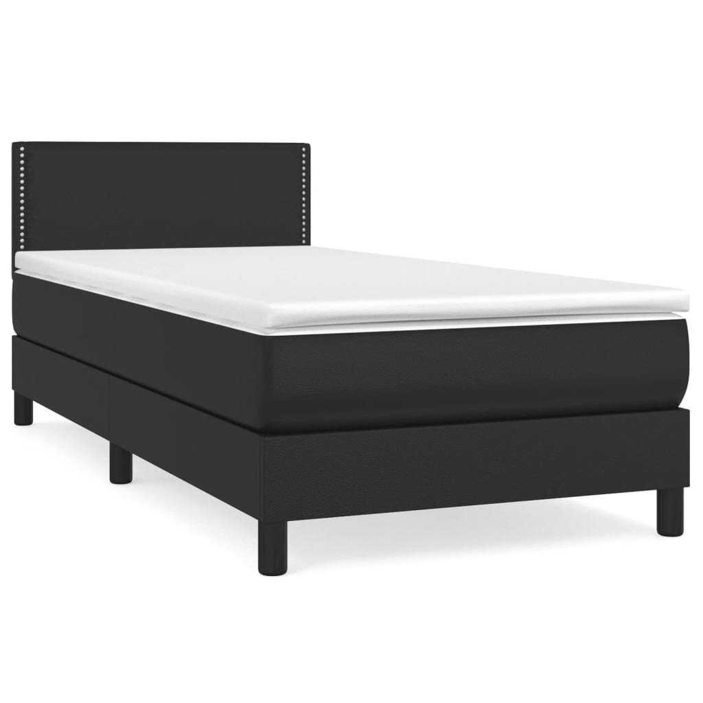 vidaXL Box spring postel s matrací černá 100x200 cm umělá kůže