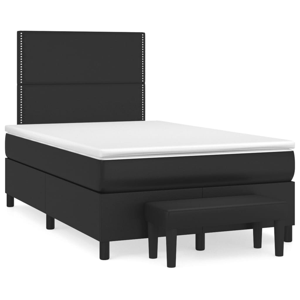 vidaXL Box spring postel s matrací černá 120 x 200 cm umělá kůže