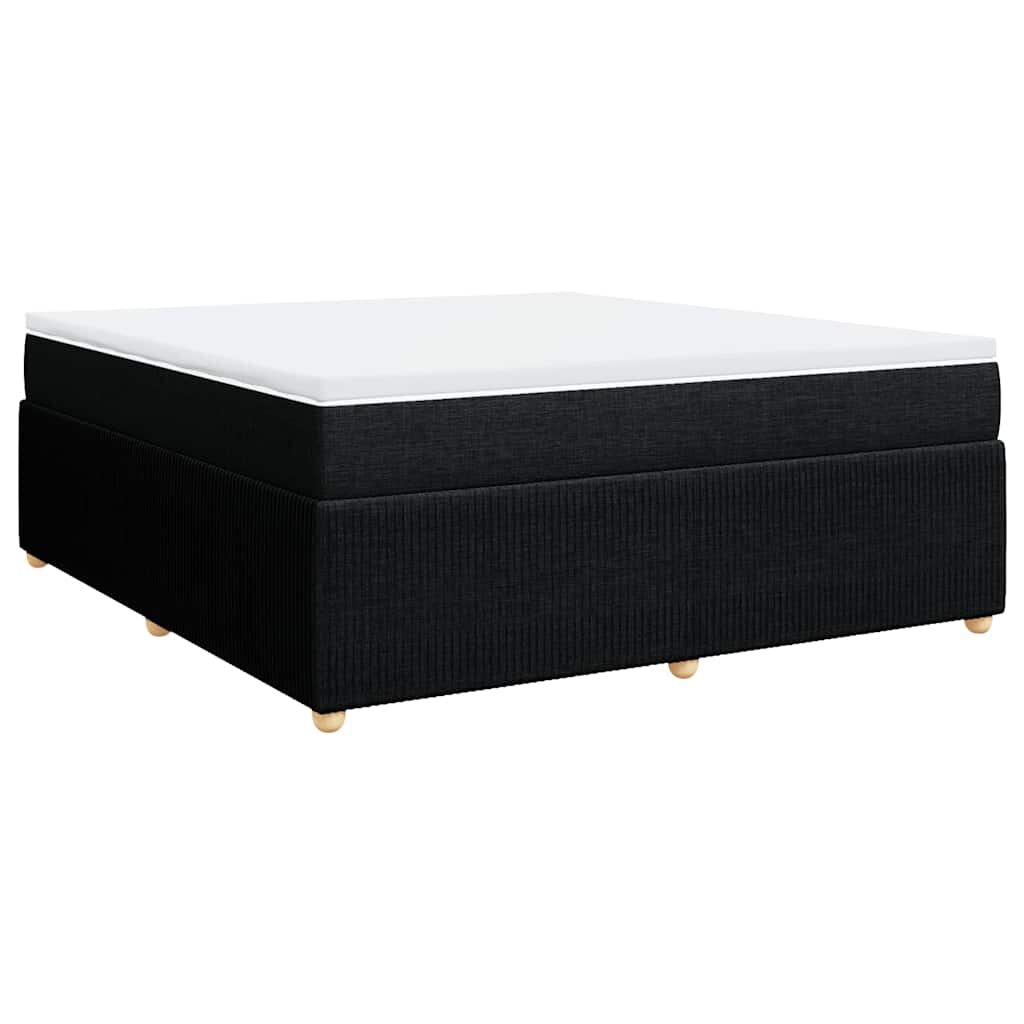 vidaXL Box spring postel s matrací černá 180x200 cm textil