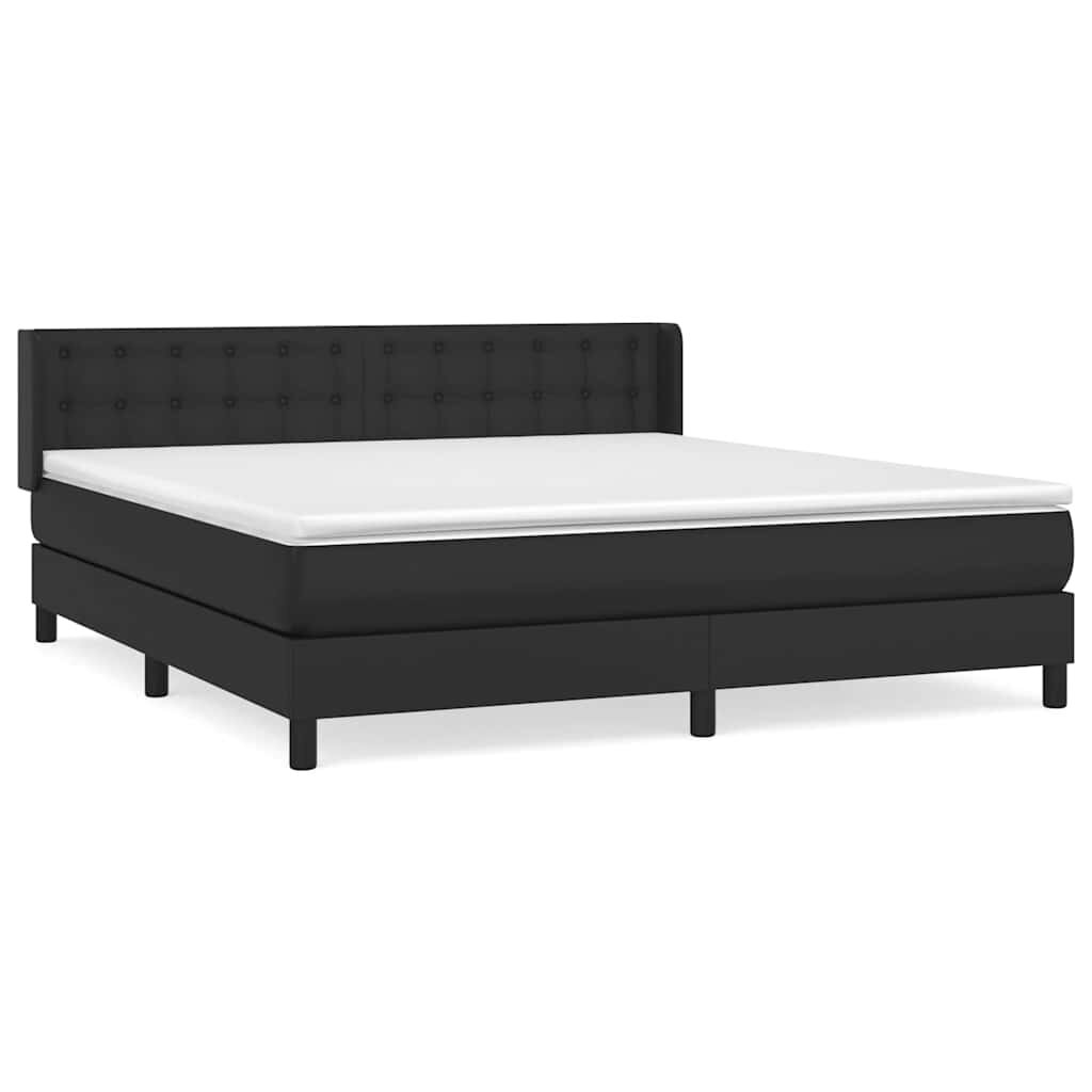 vidaXL Box spring postel s matrací černá 180x200 cm umělá kůže