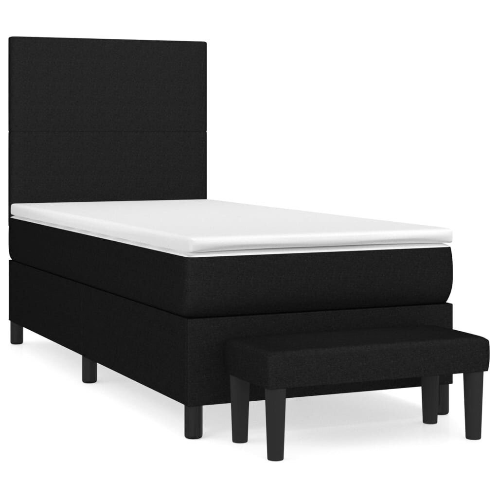 vidaXL Box spring postel s matrací černá 80 x 200 cm textil
