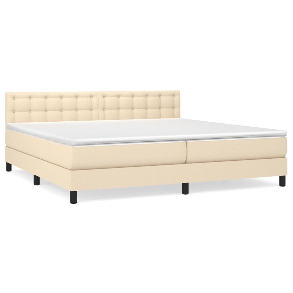 vidaXL Box spring postel s matrací krémová 200x200 cm textil