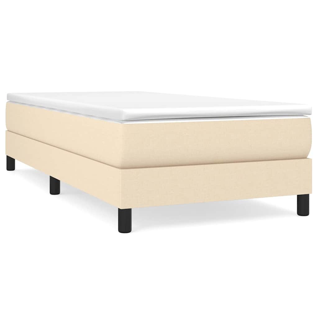 vidaXL Box spring postel s matrací krémová 90x190 cm textil