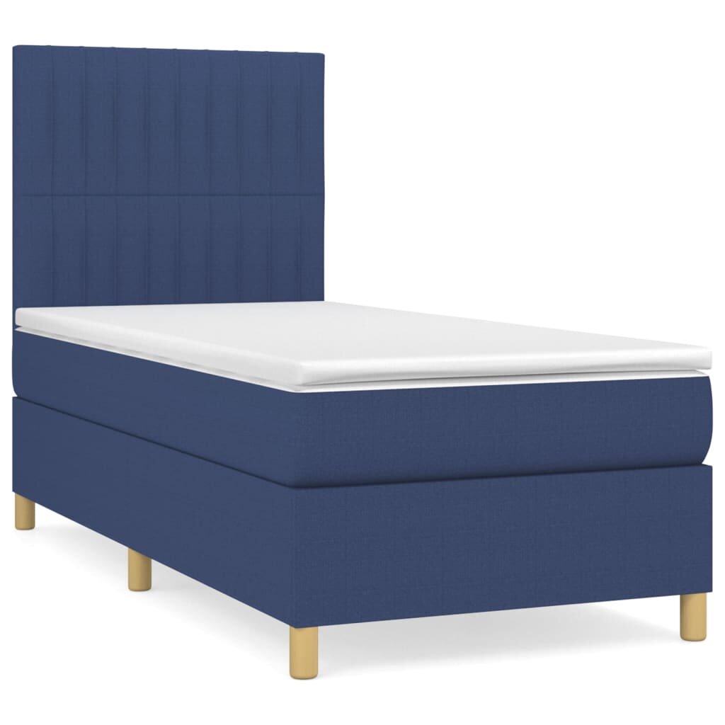 vidaXL Box spring postel s matrací modrá 80x200 cm textil
