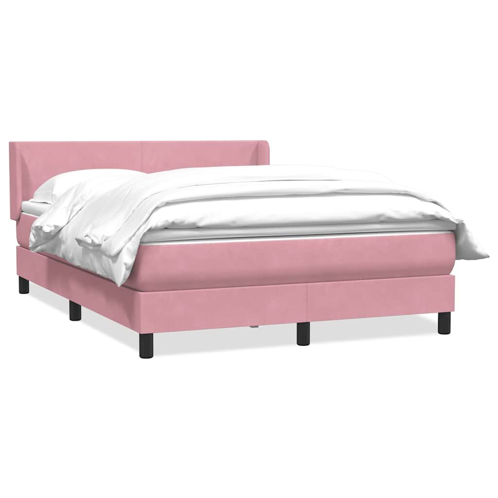vidaXL Box spring postel s matrací růžová 160x210 cm samet