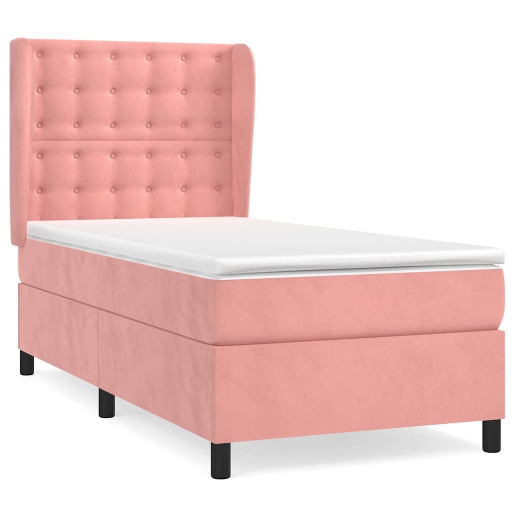 vidaXL Box spring postel s matrací růžová 80 x 200 cm samet