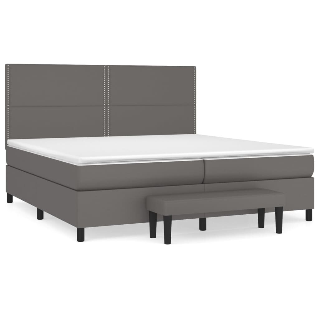 vidaXL Box spring postel s matrací šedá 200x200 cm umělá kůže