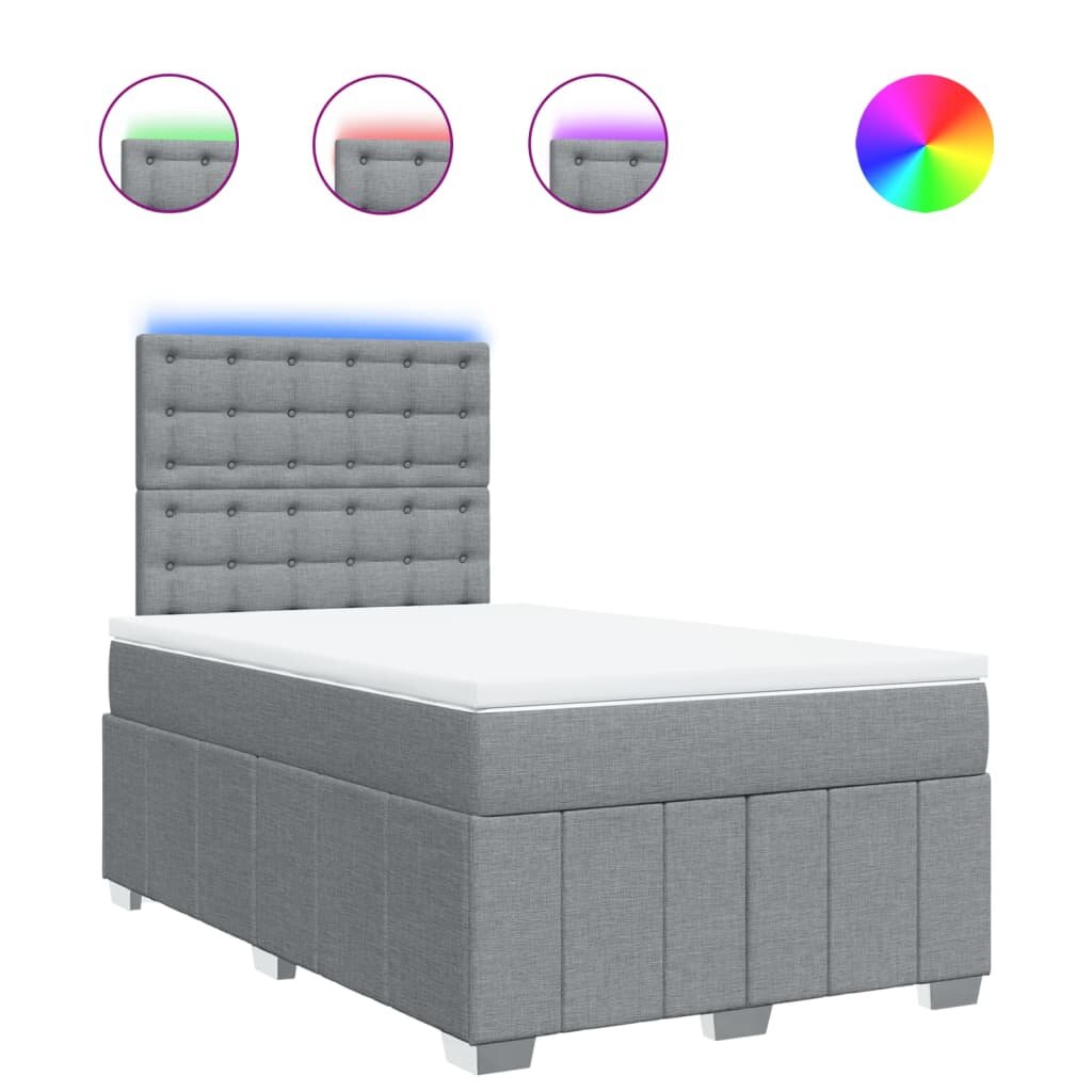 vidaXL Box spring postel s matrací světle šedá 120x190 cm textil