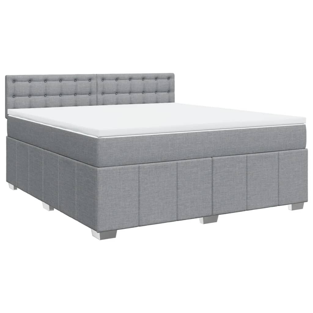 vidaXL Box spring postel s matrací světle šedá 180 x 200 cm textil