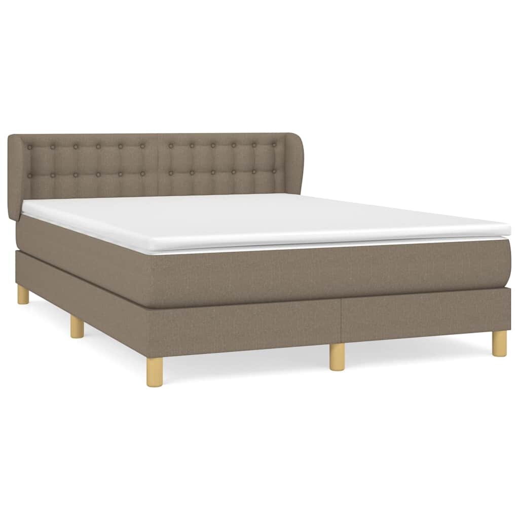 vidaXL Box spring postel s matrací taupe 140x190 cm textil