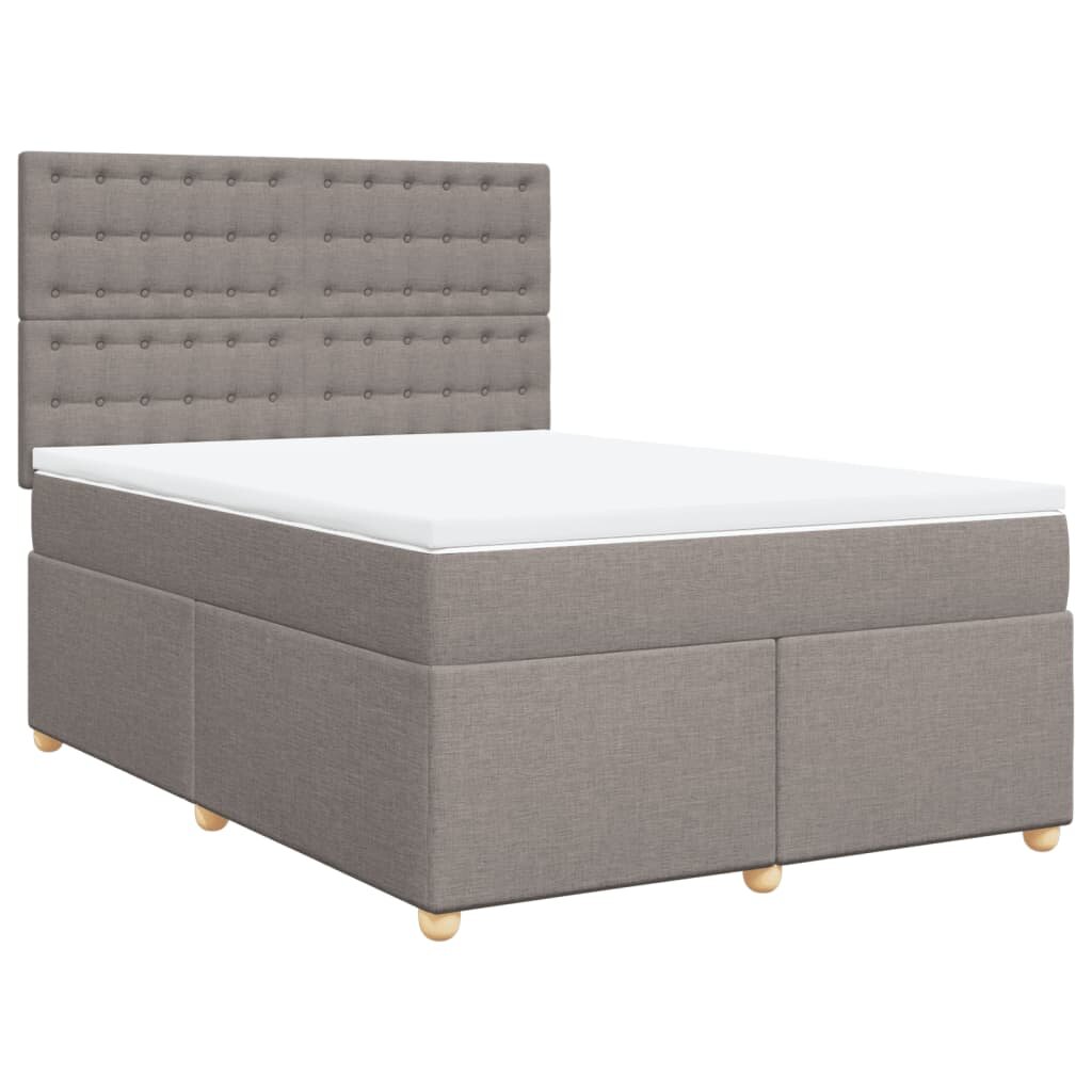vidaXL Box spring postel s matrací taupe 140x200 cm textil