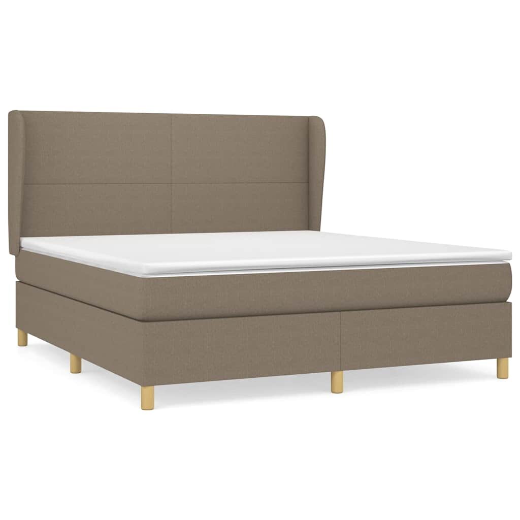vidaXL Box spring postel s matrací taupe 180x200 cm textil