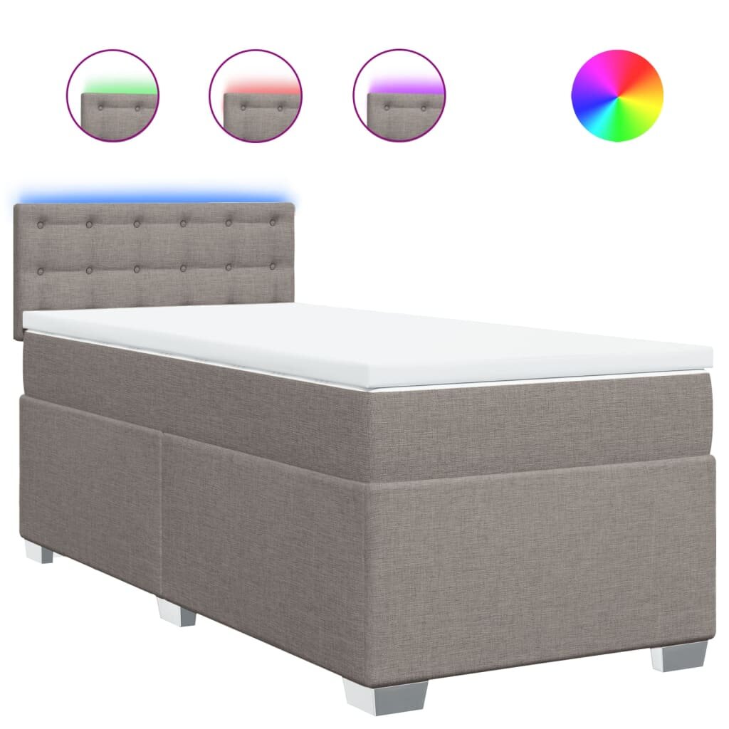 vidaXL Box spring postel s matrací taupe 90x190 cm textil