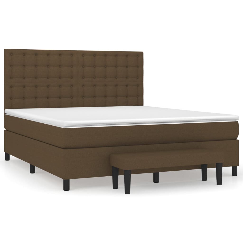 vidaXL Box spring postel s matrací tmavě hnědá 160x200 cm textil