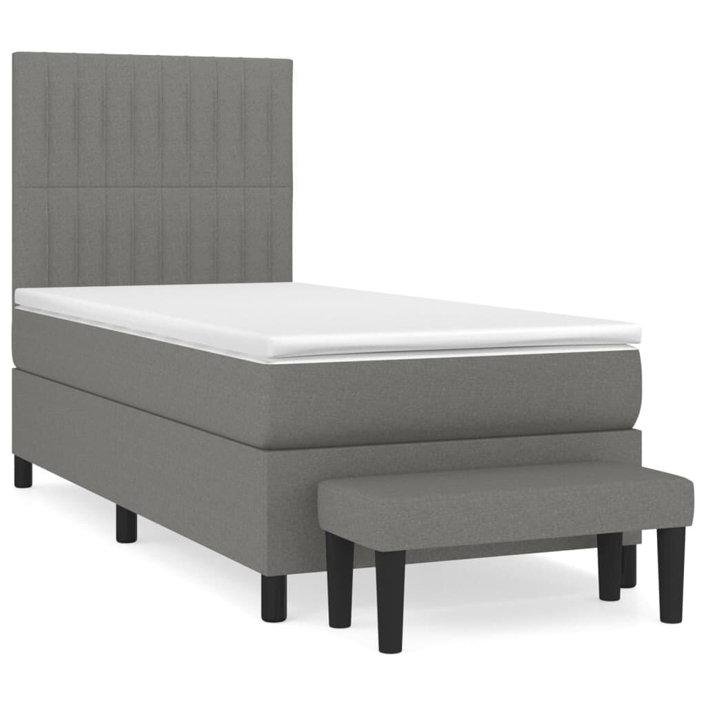 vidaXL Box spring postel s matrací tmavě šedá 80 x 200 cm textil