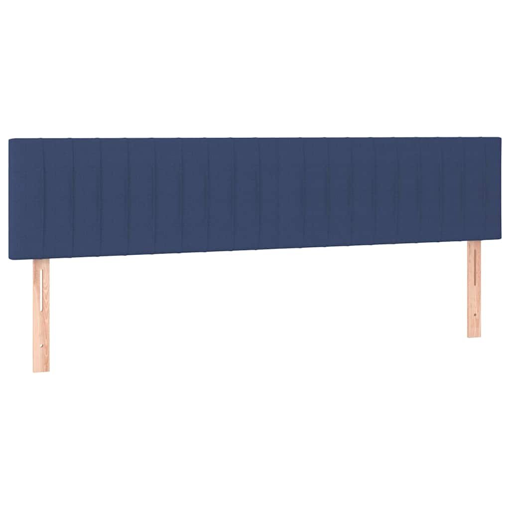 vidaXL Čela postele modrá 200x5x78/88 cm látka