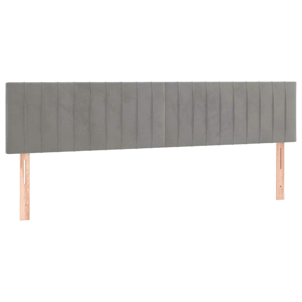 vidaXL Čela postele světle šedá 200x5x78/88 cm samet