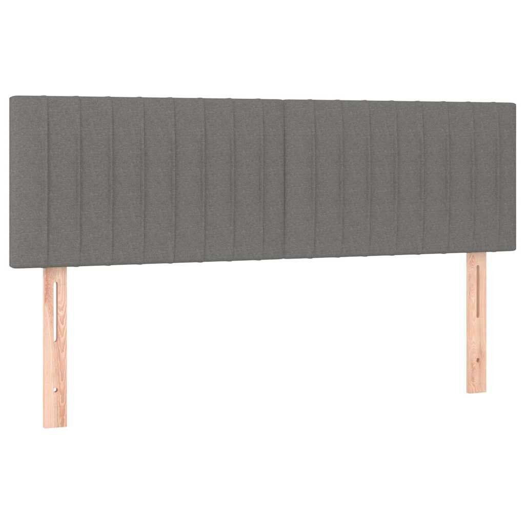 vidaXL Čela postele tmavě šedá 144x5x78/88 cm látka