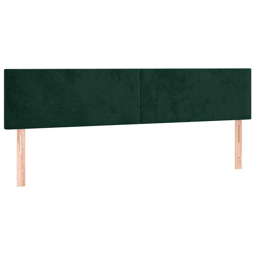 vidaXL Čela postele tmavě zelená 200x5x78/88 cm samet