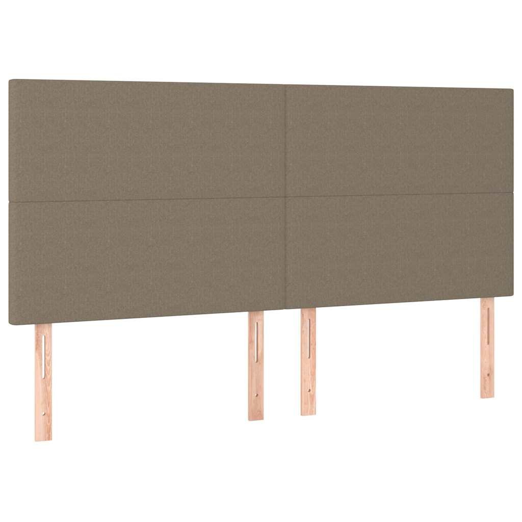 vidaXL Čelo postele béžové 200x5x118/128 cm látkové