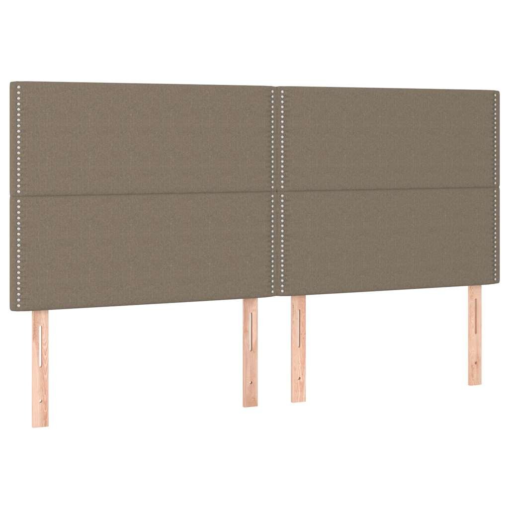 vidaXL Čelo postele béžové 200x5x118/128 cm látkové