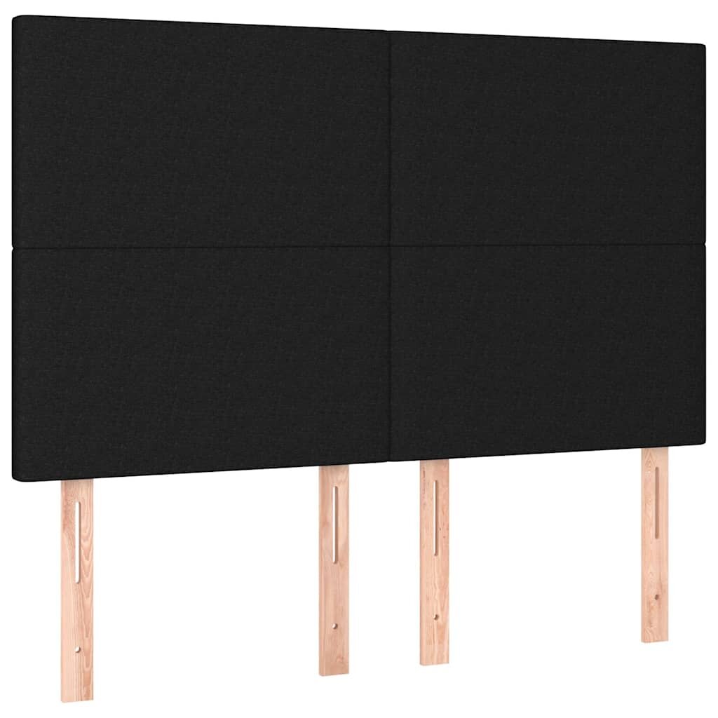 vidaXL Čelo postele černé 144x5x118/128 cm látkové