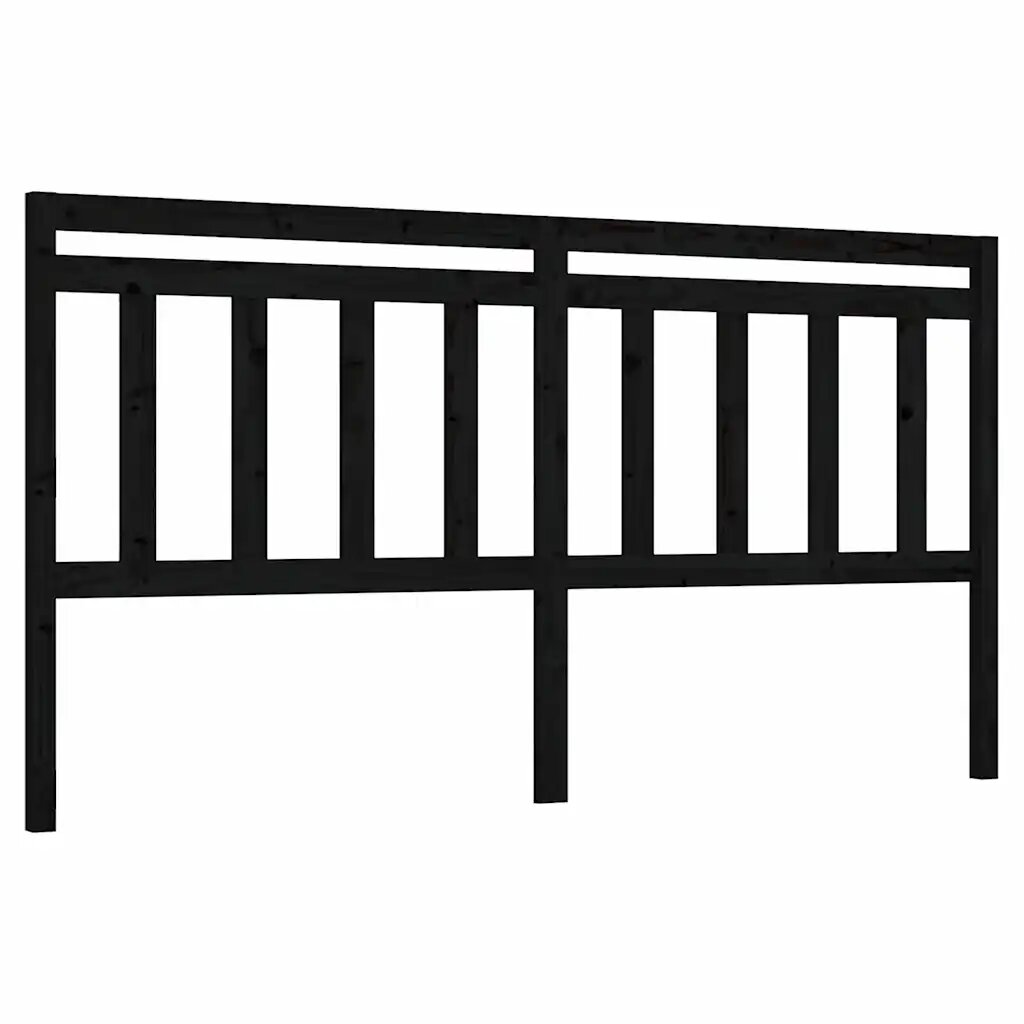 vidaXL Čelo postele černé 186 x 4 x 100 cm masivní borovice