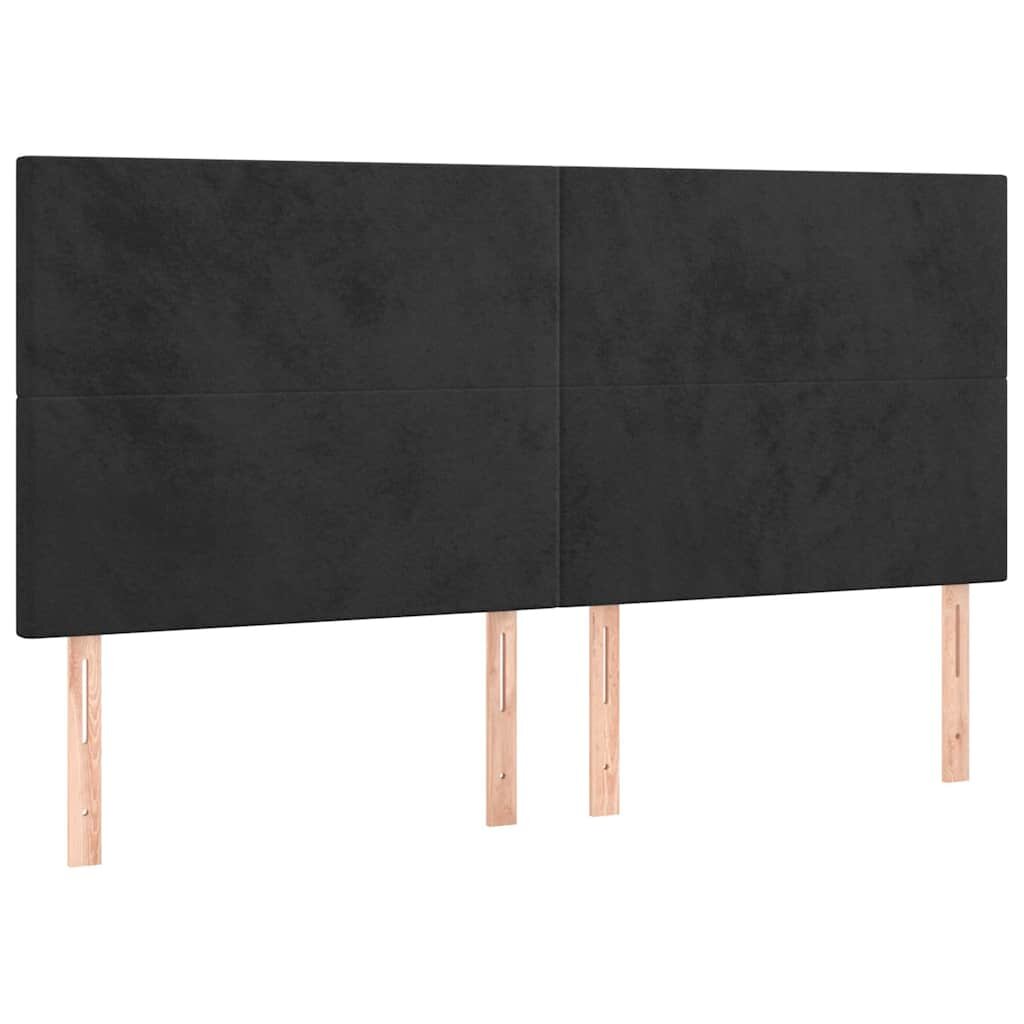 vidaXL Čelo postele černé 200x5x118/128 cm sametové