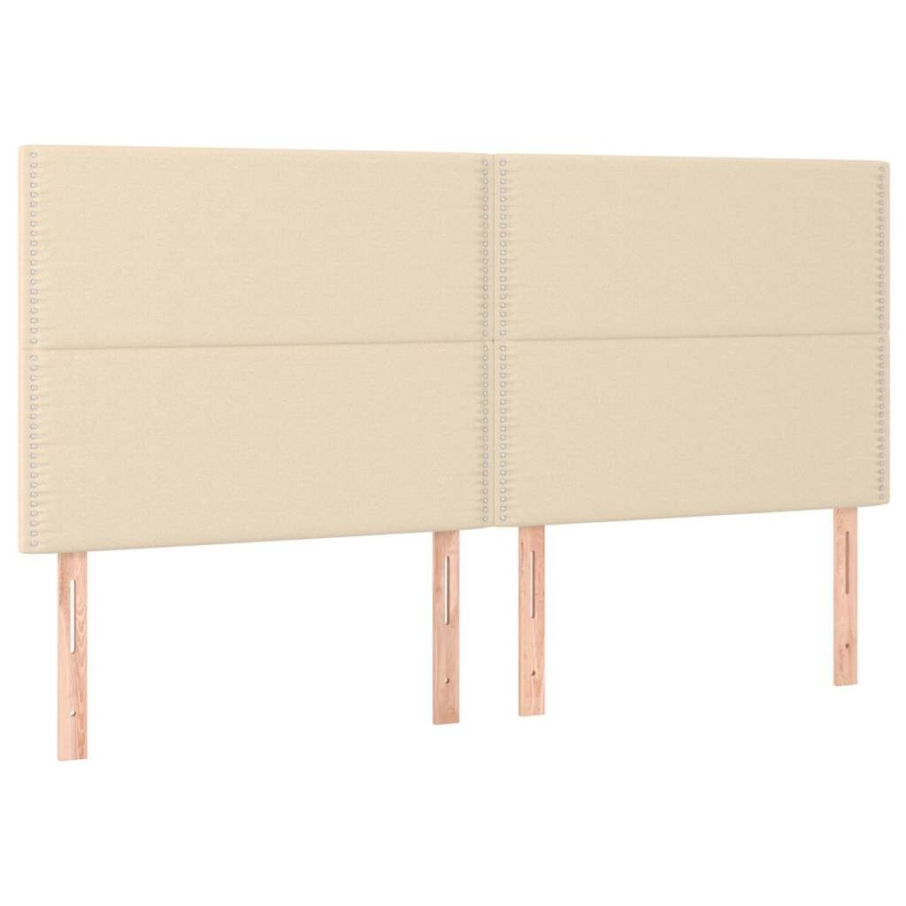 vidaXL Čelo postele krémové 180x5x118/128 cm látkové