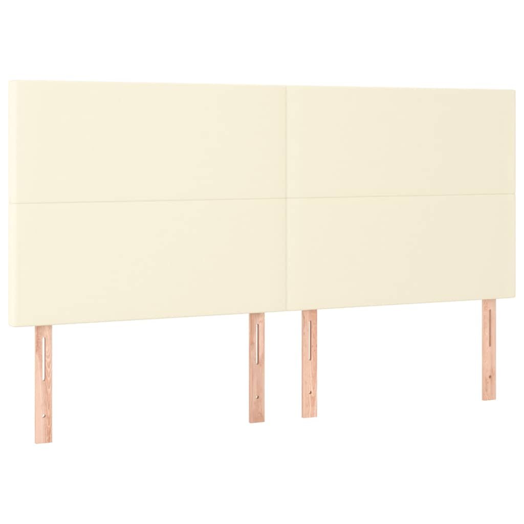 vidaXL Čelo postele krémové 200x5x118/128 cm umělá kůže