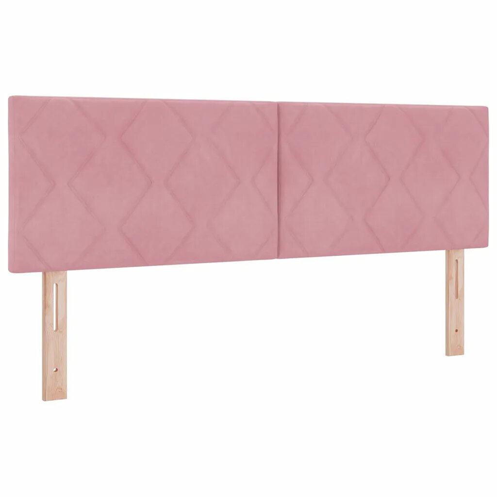 vidaXL Čelo postele Růžová 144 cm samet