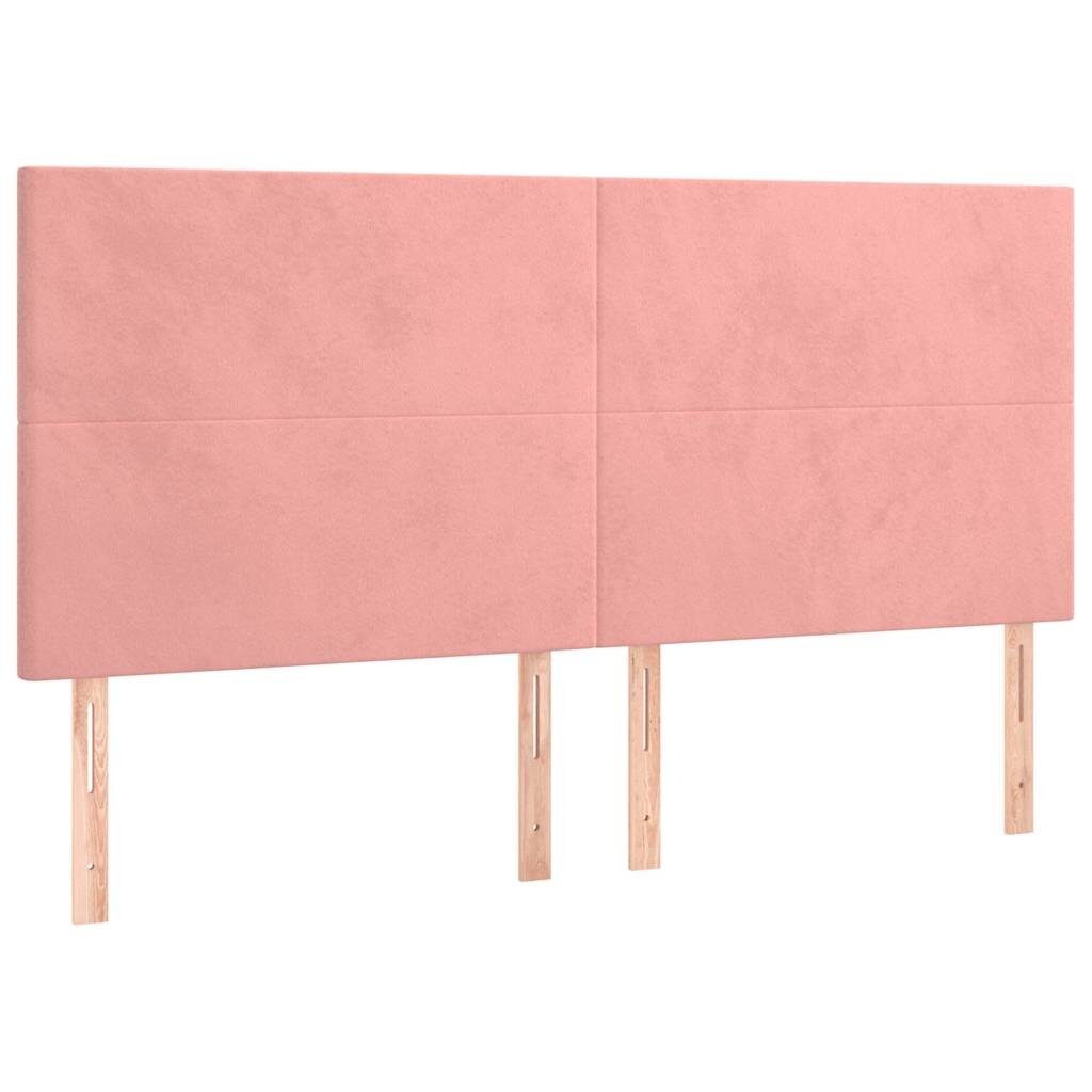 vidaXL Čelo postele růžové 180x5x118/128 cm sametové