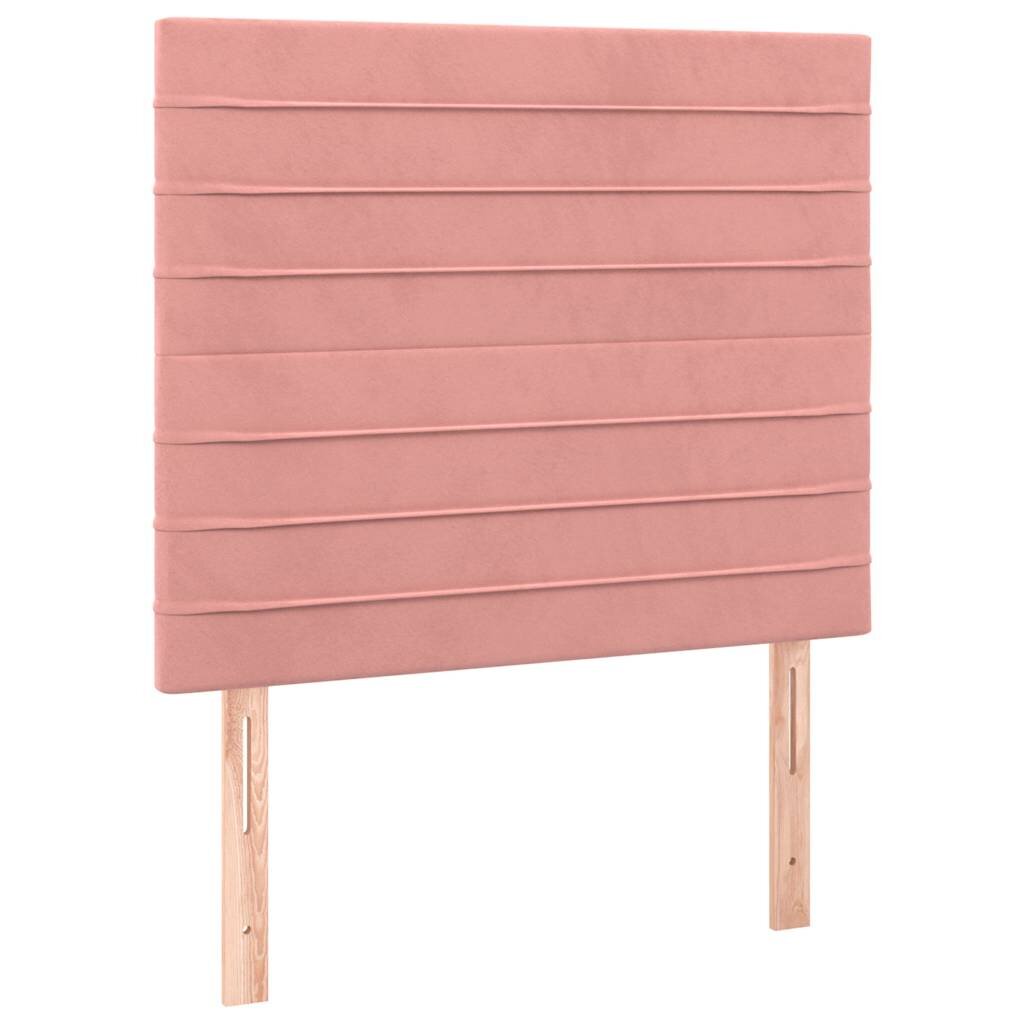 vidaXL Čelo postele růžové 90x5x118/128 cm sametové