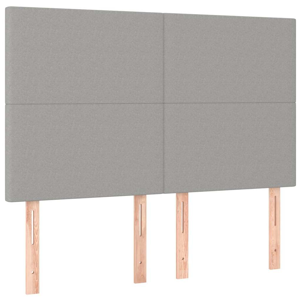 vidaXL Čelo postele světle šedé 144x5x118/128 cm látkové