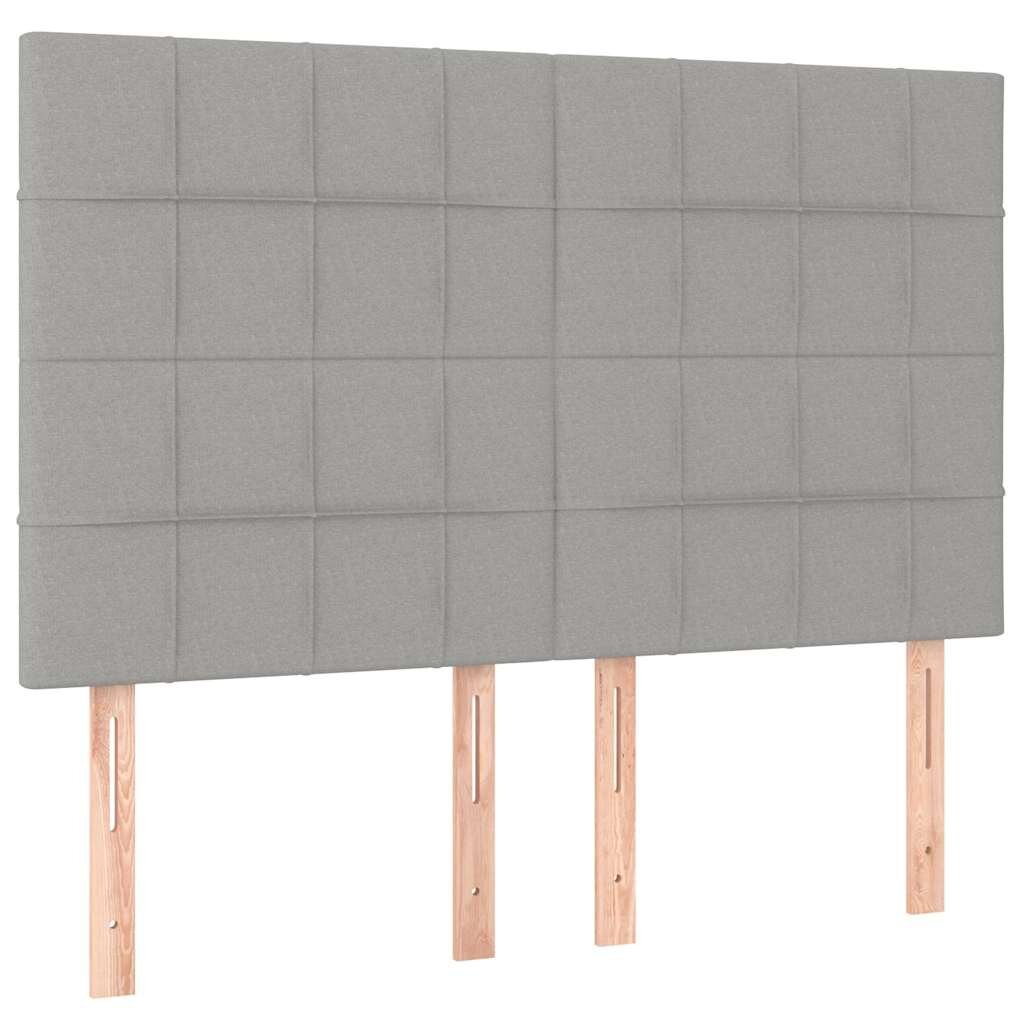 vidaXL Čelo postele světle šedé 144x5x118/128 cm látkové