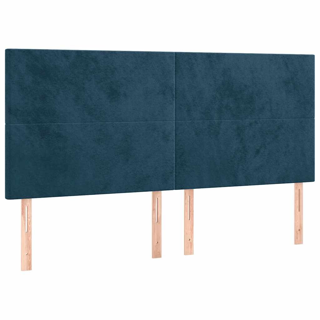 vidaXL Čelo postele tmavě modré 200x5x118/128 cm sametové