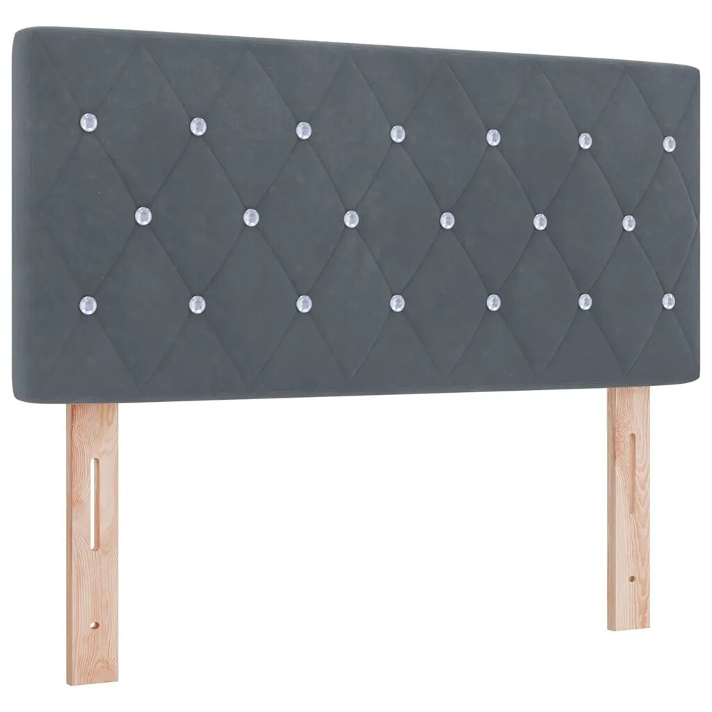 vidaXL Čelo postele Tmavě šedá 90 cm samet
