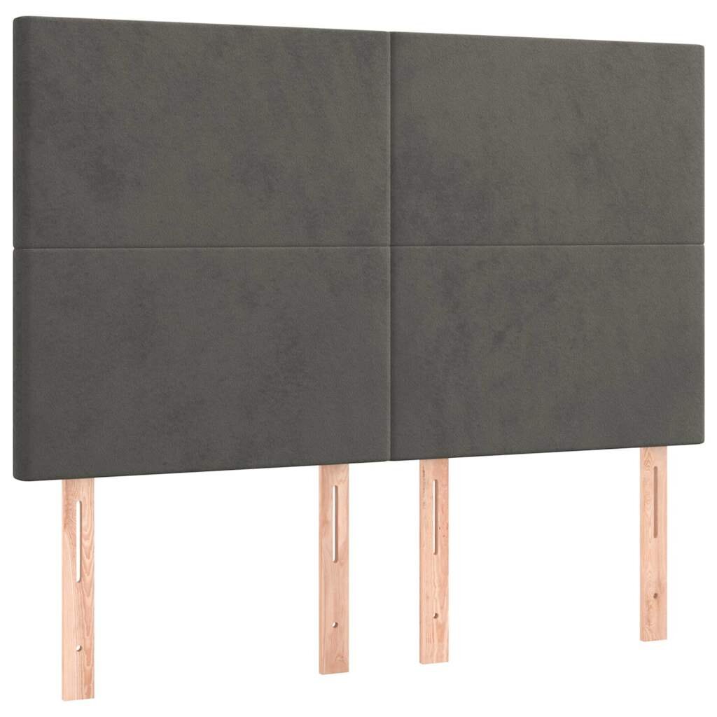 vidaXL Čelo postele tmavě šedé 144x5x118/128 cm sametové