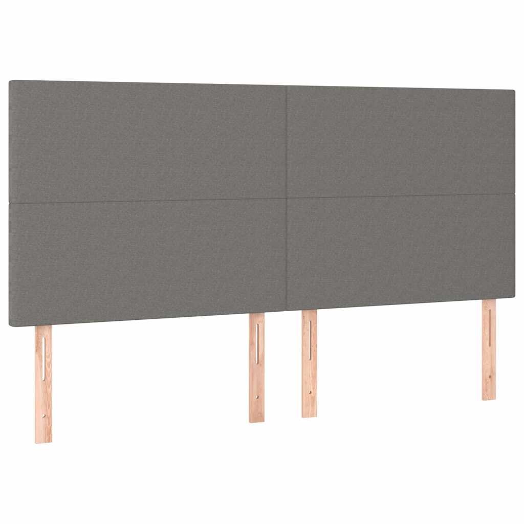 vidaXL Čelo postele tmavě šedé 180x5x118/128 cm látkové