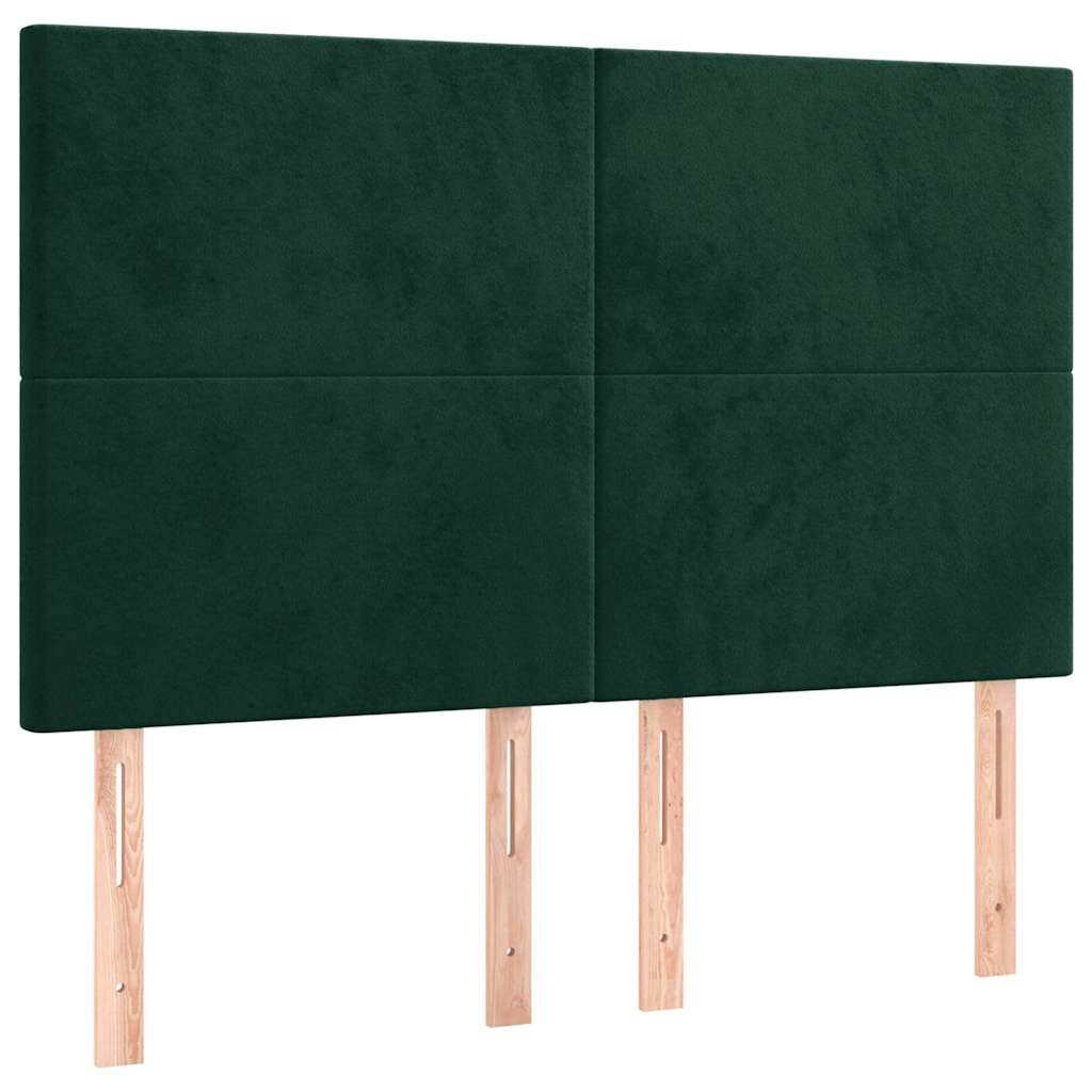 vidaXL Čelo postele tmavě zelené 144x5x118/128 cm sametové