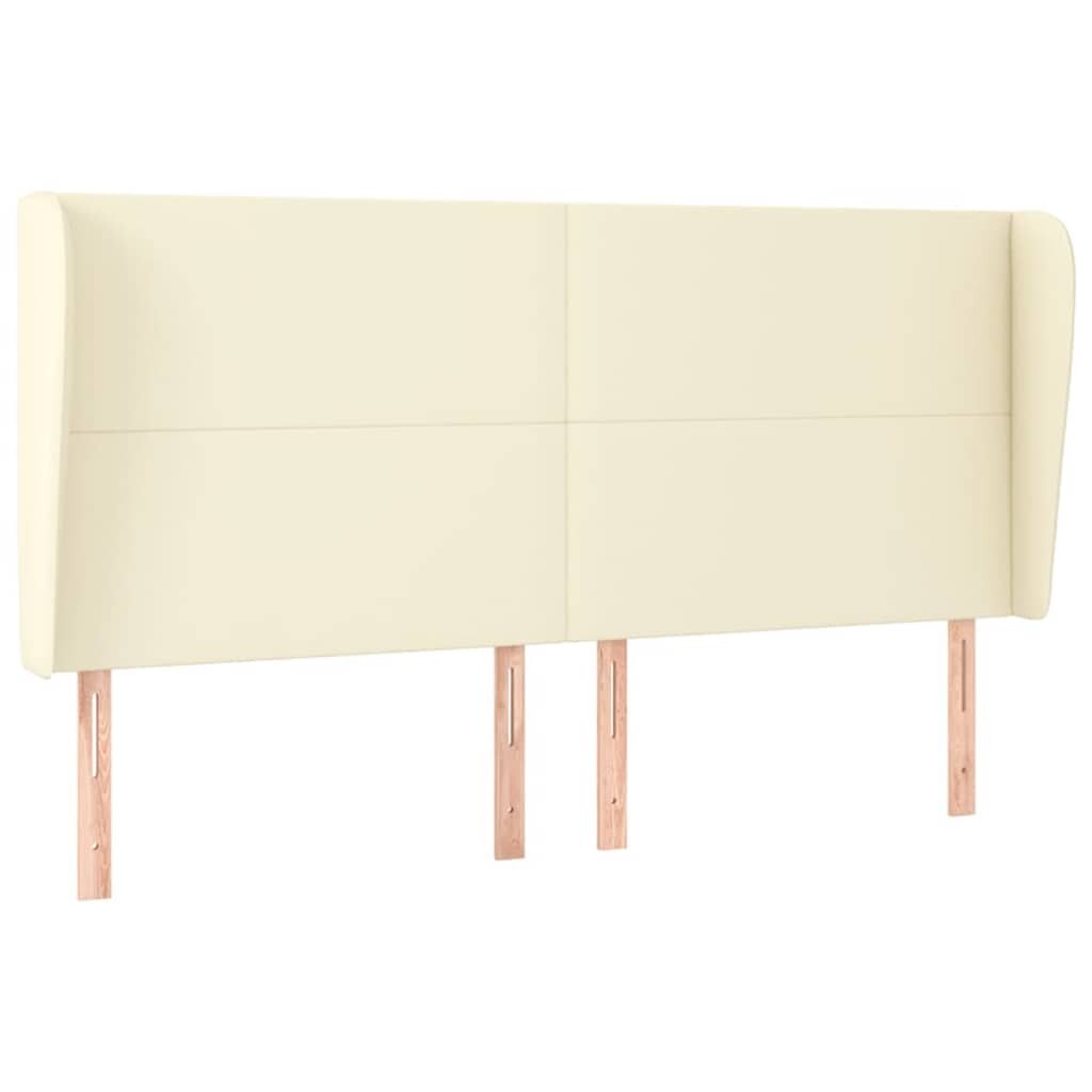 vidaXL Čelo postele typu ušák krémové 203 x 23 x 118/128 cm umělá kůže
