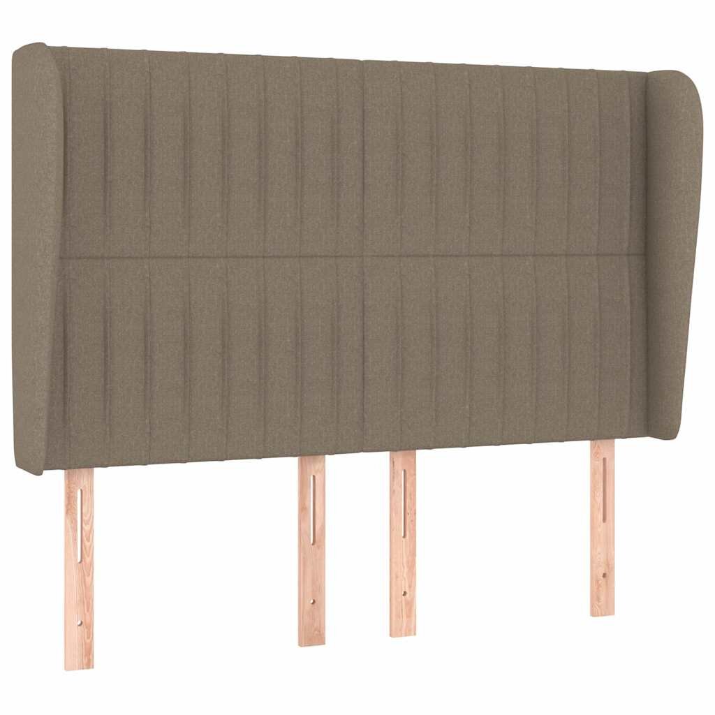 vidaXL Čelo postele typu ušák taupe 147x23x118/128 cm textil