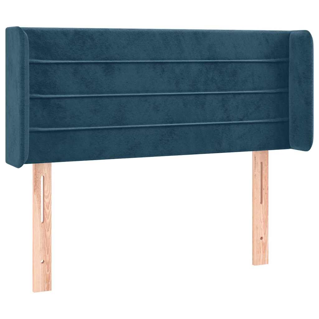 vidaXL Čelo postele typu ušák tmavě modrá 93x16x78/88 cm samet