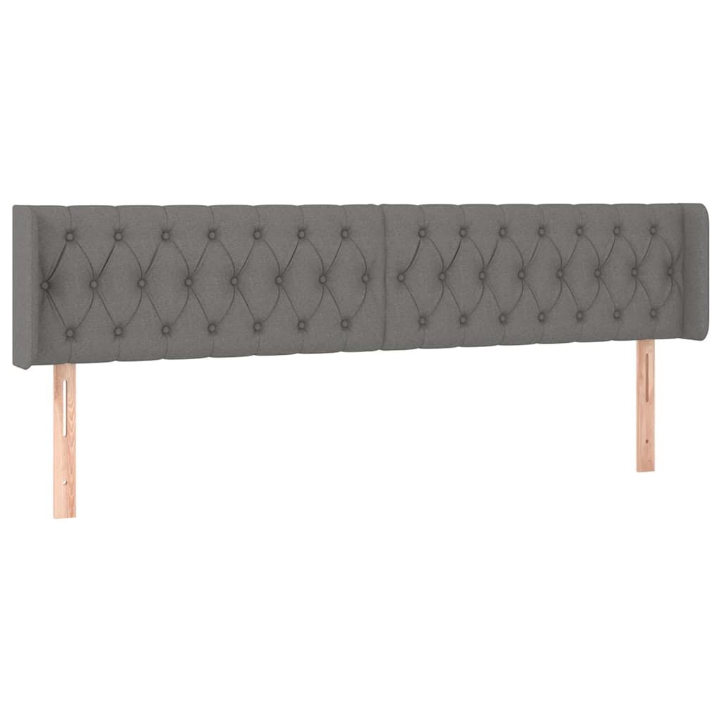 vidaXL Čelo postele typu ušák tmavě šedé 183x16x78/88 cm textil