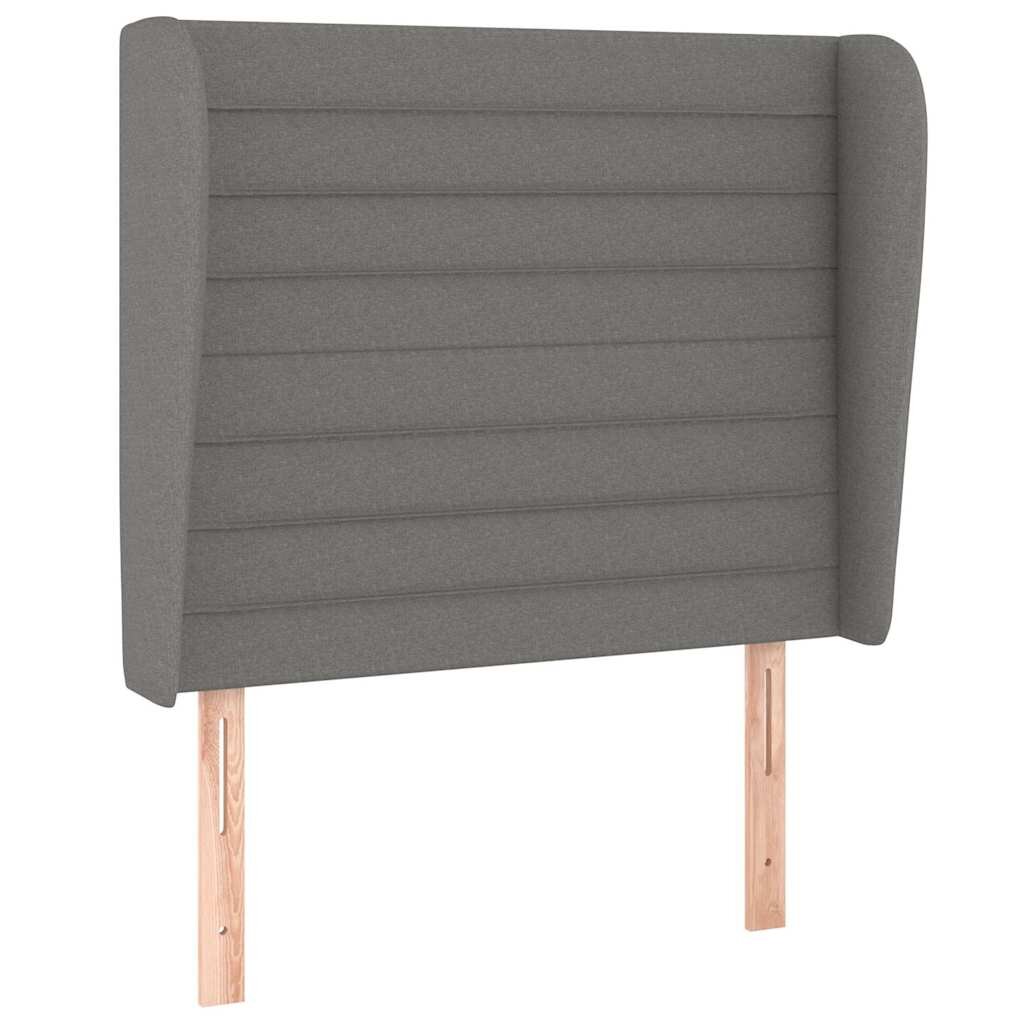 vidaXL Čelo postele typu ušák tmavě šedé 83 x 23 x 118/128 cm textil