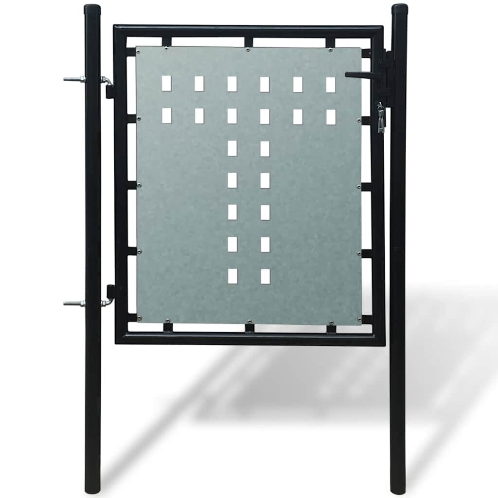 vidaXL Černá jednokřídlá plotová branka 100 x 100 cm