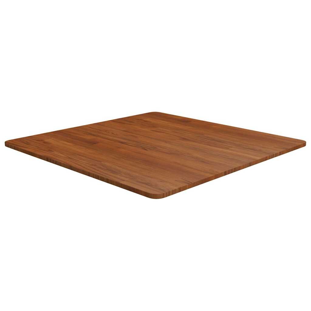 vidaXL Čtvercová stolní deska tmavě hnědá 80x80x15 cm ošetřený dub